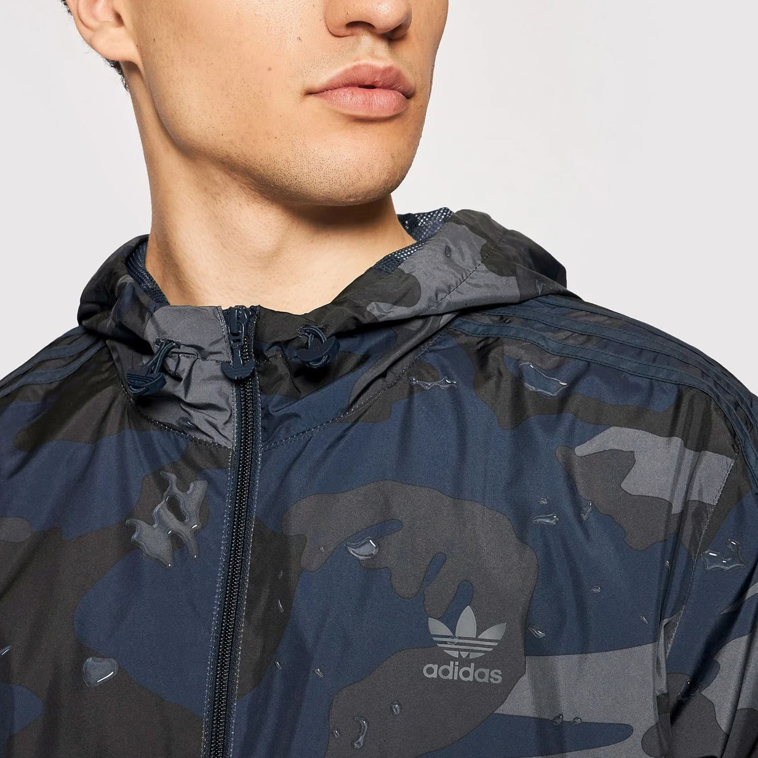 Adidas camouflage windbreaker best sale